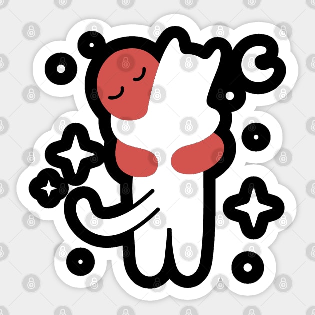 Cat Hug Love Sticker by Strymon Art